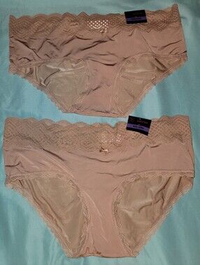 Lot Of 2 Nobo Hipster tan xxl Ruched Panties New Nude Cheeky Lace